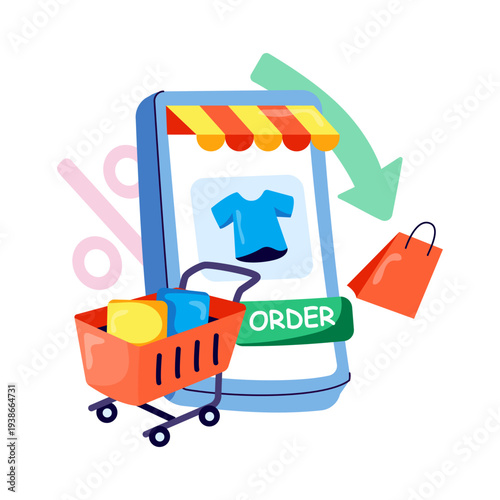 Creative design illustration of Ecommerce shopping 