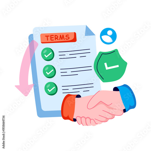 Modern design illustration of agreement terms