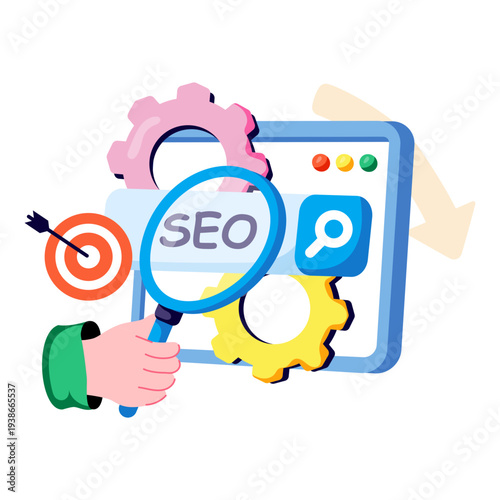 Conceptual flat design illustration of search engine optimization 