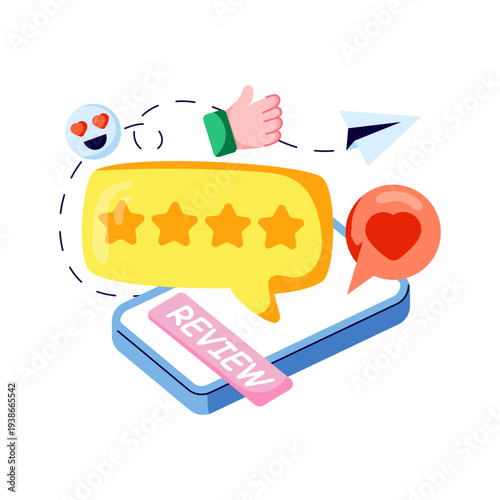 Creative design illustration of online feedback 