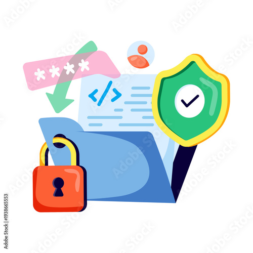 A perfect design illustration of secure data