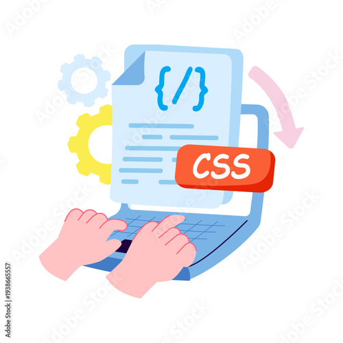 Modern design illustration of css coding 