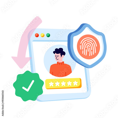 Trendy design illustration of secure account 