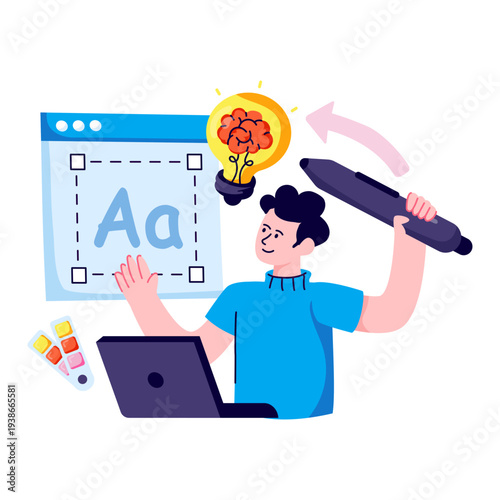 An eye catching design illustration of creative designer 