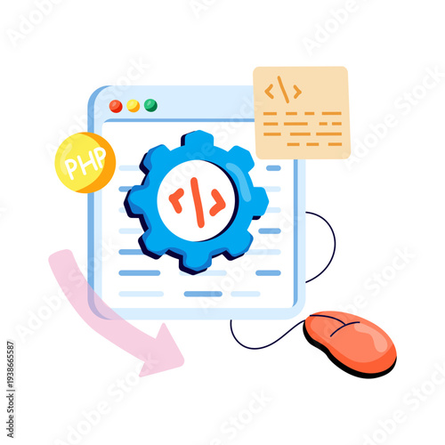 A colored design illustration of custom coding 