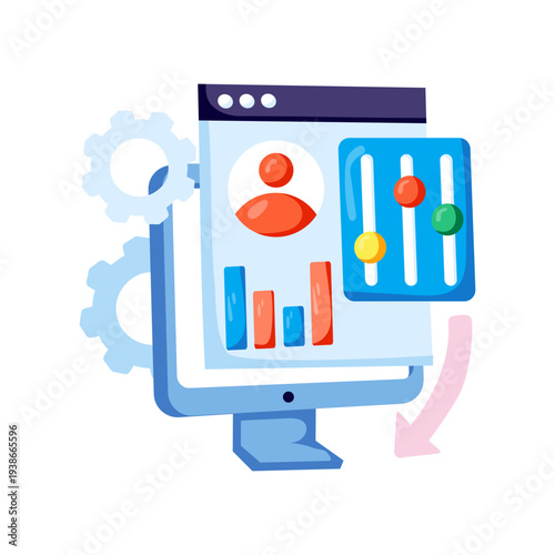 Editable design illustration of admin panel 