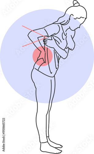 Woman leaning over experiencing severe lower back and back pain