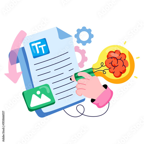 Conceptual flat design of creative writing