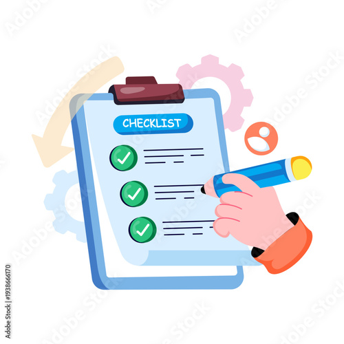 An illustration design of writing list