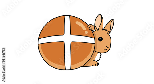 Easter Bunny with Chocolate Egg Illustration.