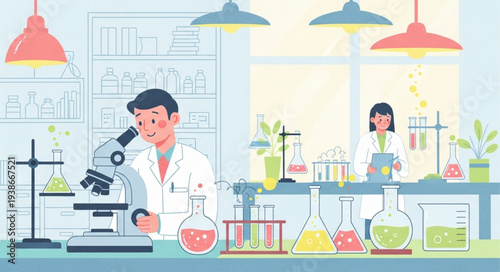 Scientists Conducting Laboratory Research Experiments.