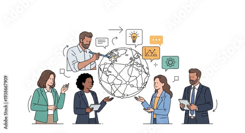 Diverse Business Team Discussing Global Project.