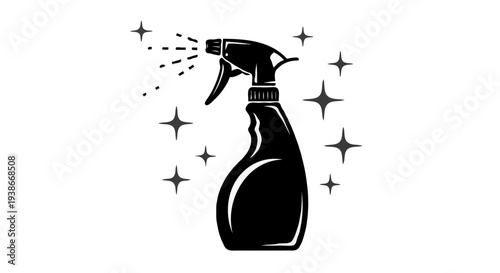 Cleaning spray bottle with sparkling effect