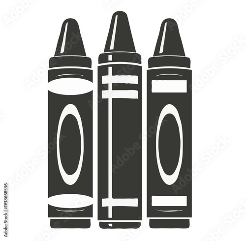 Three crayons illustration