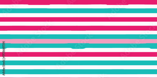 Abstract horizontal stripes with pink, white, and teal colors in a modern design Vector