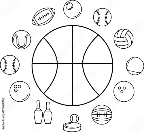 Sports balls diagram