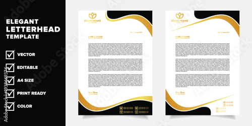 luxury gold letterhead elegant set 