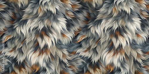 Abstract pattern of fluffy fur textures with shades of brown and gray Vector