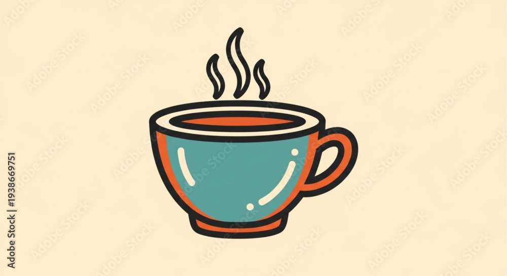 Obraz premium Steaming Coffee Cup Illustration Design.