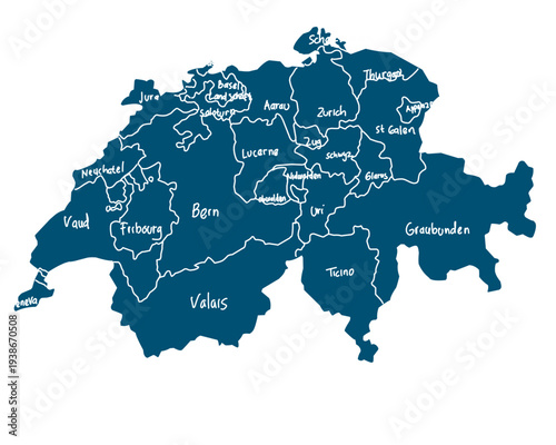 map of switzerland