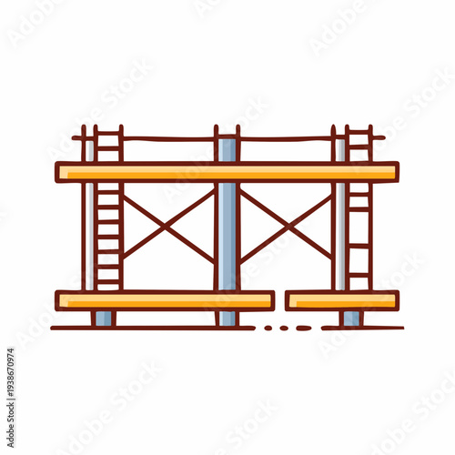 Scaffolding Structure with Ladders and Platforms.
