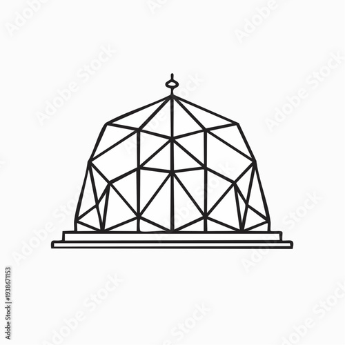 Geometric Dome Structure with Finial Illustration.