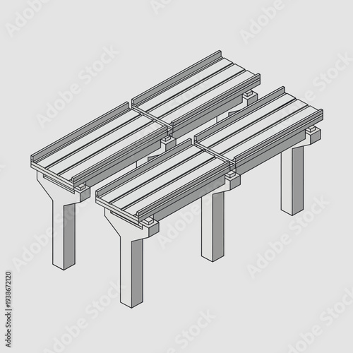 Metal Beams Industrial Steel Construction Elements.