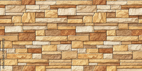 Aesthetic brick wall texture with warm earthy tones and natural variations Vector