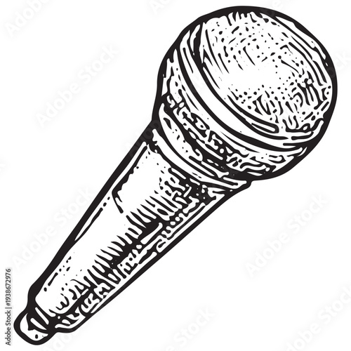 Handheld Reporter Microphone Illustration – Live News Interview and Broadcast Journalism Tool