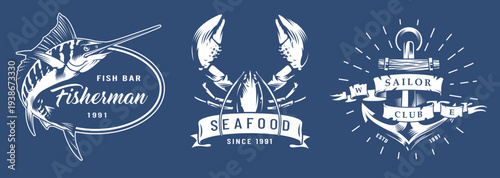 Seafood nautical logos