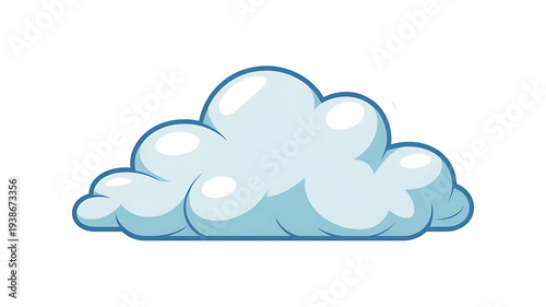 Wallpaper Mural Fluffy, stylized cloud illustration, light blue hue, cartoon style, evokes a sense of calm. Torontodigital.ca