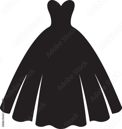 Elegant Ball Gown Fashion Silhouettes for Bridal and Prom Vector Design