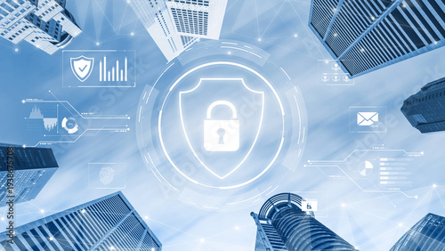 Foto Cyber security protects against breaches, hacks, and network attacks using strong infrastructure and proactive digital defense strategies