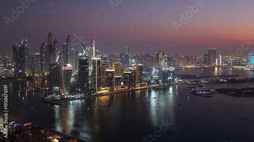 Wallpaper Mural Dubai Marina District after dark seen from above, United Arab Emirates Torontodigital.ca