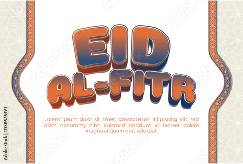 Eid al-Fitr 3D Lettering Design Template