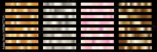 Golden foil gradient palette with metallic shine and smooth glossy texture. Elegant luxury abstract background for premium branding, packaging, banners and modern design.