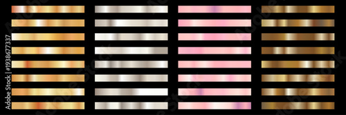 Golden metallic gradient foil palette with smooth shiny surface. Elegant abstract background for premium packaging, luxury branding, banners and modern graphic templates.