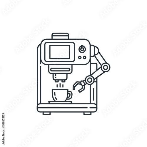 Robotic arm on a coffee machine.