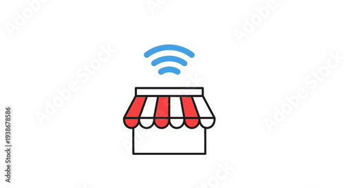 Wi-Fi enabled storefront with signal.