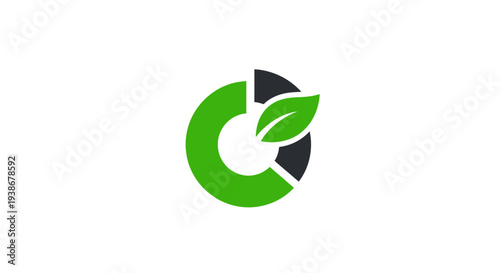 Eco friendly symbol with leaf and recycling concept.