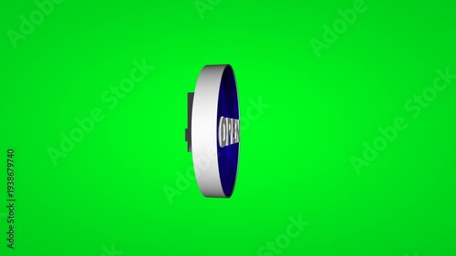 Wallpaper Mural Open 24 hours 3d button on green screen Torontodigital.ca