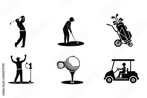 Golf Sport and Recreation Vector Icons