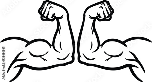 Flexed biceps illustration