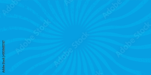 Pop art halftone background. Comic starburst pattern. Blue banner with star speech bubble. Vintage duotone texture. Gradient wow design. Cartoon superhero print. Vector illustration.