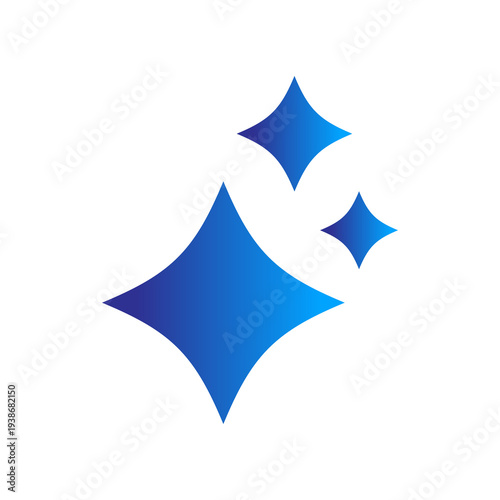 Generative AI star and magic sparkles star logo icon with colorful gradient and flat design, modern artificial intelligence and spark star symbol for creative tools and designs.