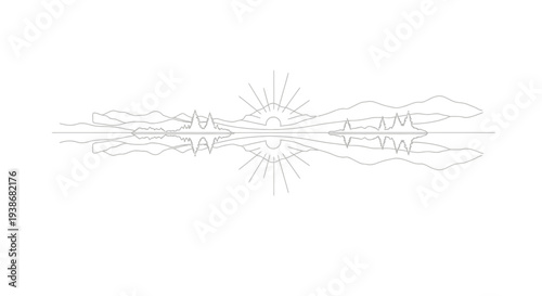 Sun with rays and clouds.