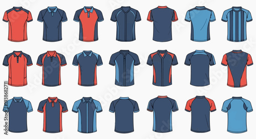 A collection of stylish polo shirts with various designs and colors