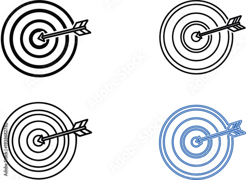 Four targets with arrows illustration