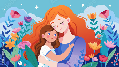 Happy Mothers Day Celebration with Loving Mom and Child Illustration
Mothers Day Greeting Background with Flowers Hearts and Family Love
Happy Mothers Day Card Design with Mom and Kids Love Concept
