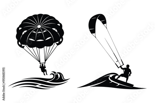 Parasailing and Kitesurfing on Waves